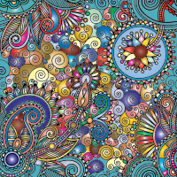 Flowery Paisley Design By Paul Brennan Prismatic