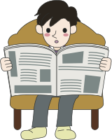 Reading a newspaper