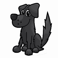 Black Cartoon Dog