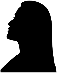 Woman's Head Profile Silhouette