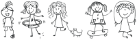 Girls Playing By Zizitom Line Art
