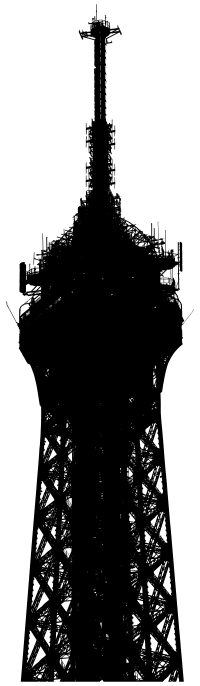 Detailed Eiffel Tower Tip Silhouette