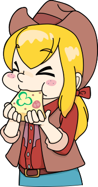 Cowgirl Eating Pizza