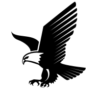 Flying eagle silhouette