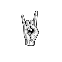 Sign of the horns hand gesture