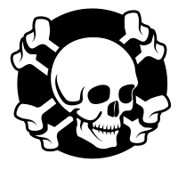 Skull crossed bones silhouette