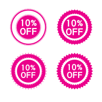 Sale stickers pink color