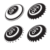 Sale stickers black and white