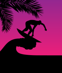 Surfer silhouette