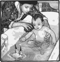 Mother Washes Baby
