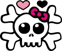 Emo skull and heart
