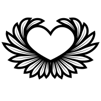 Heart flower silhouette