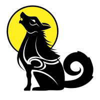 Wolf tribal style silhouette