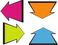 Arrows in various colours 