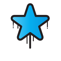 Dripping blue star
