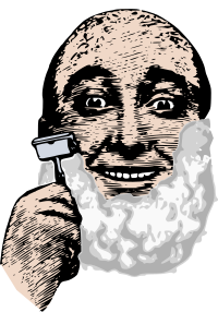 Bald Man Shaves