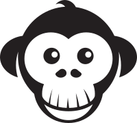 Smiling monkey head