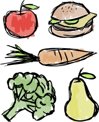 Colour food scribbles remix