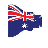 Wavy flag of Australia