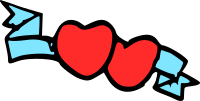 Hearts and ribbon