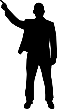 Man Standing and Pointing
