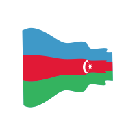 Waving flag of Azerbaijan