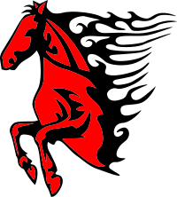 Red flame horse