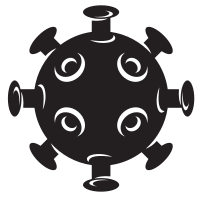 Virus bacteria silhouette