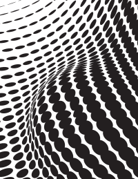 Black waving halftone pattern