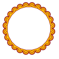 White circle with decorative frame