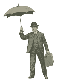 Umbrella Man in a Suit
