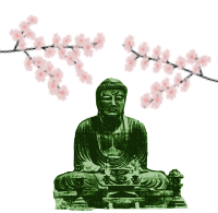Big Green Buddha and Blossoms