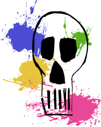 Skull Rainbow Splatter