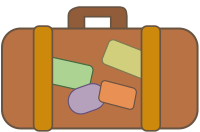 Suitcase with Travel Stickers