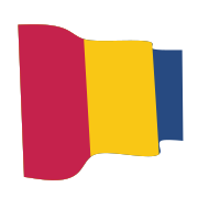 Waving flag of Chad