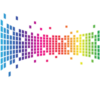 Colourful tiles explosion