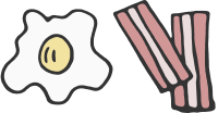 Drawn Eggs and Bacon
