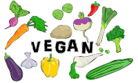 Vegan Logo with Veggies