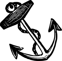 Vintage European style anchor