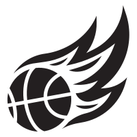 Basketball logo with flame trail
