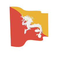 Waving flag of Bhutan