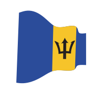 Waving flag of Barbados