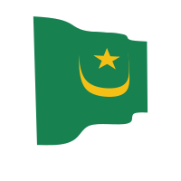 Waving flag of Mauritania