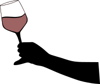 Hand Holding Glass Silhouette - Colour