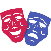 Drama and comedy masks - Colour remix