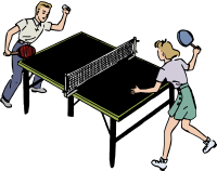 Boy and Girl Play Ping Pong - Colour