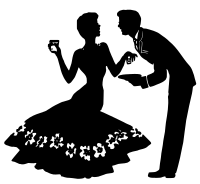 Lady and a Man Drink Silhouette