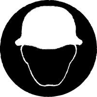 Grungy wear helmet symbol