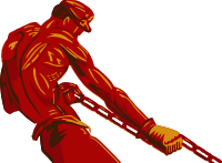 Worker with chain