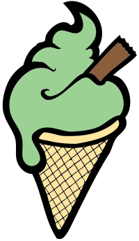 Isolated Ice Cream Cone - Green